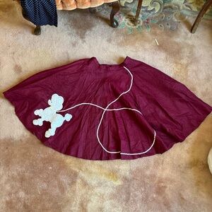 Vintage Maroon Poodle Skirt